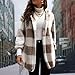 Womens Winter Coats Warm Plush Hooded Jackets Zip Up Button Cardigan Trendy Plaid Fleece Fuzzy Outerwear Plus Size Sweater Coat for Women 2024 Fashion Flannel Hoodie Jacket Casual Clothes