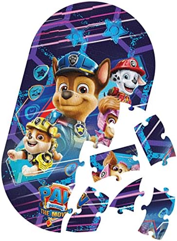 PAW Patrol: The Movie, 25-Piece Jigsaw Oval Foam Squishy Puzzle Chase Skye Marshall Rubble, for Kids Ages 4 and up 2