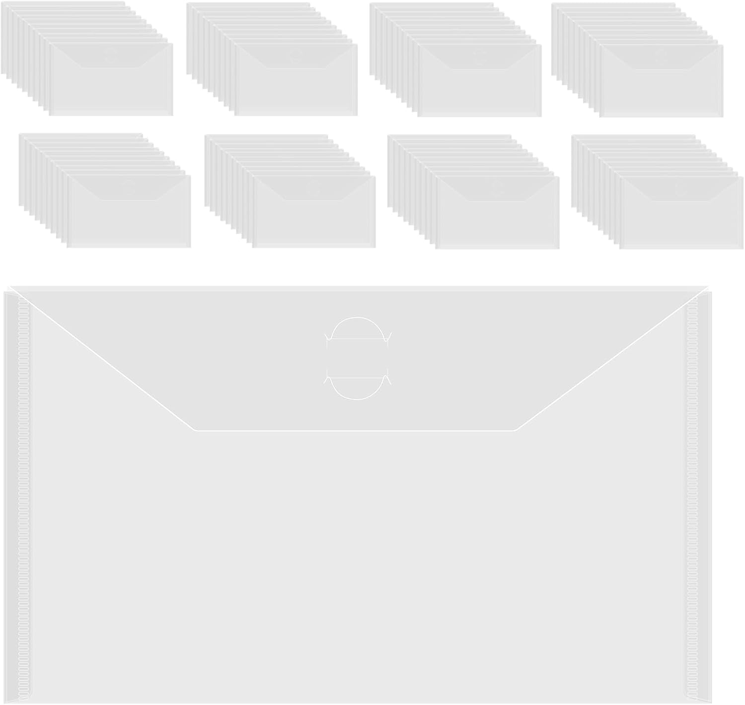 Briartw 80枚パック 9.8x5.9インチ スリムライン収納封筒 再密封可能なプラスチック封筒ポケット 裁断用ダイステンシル