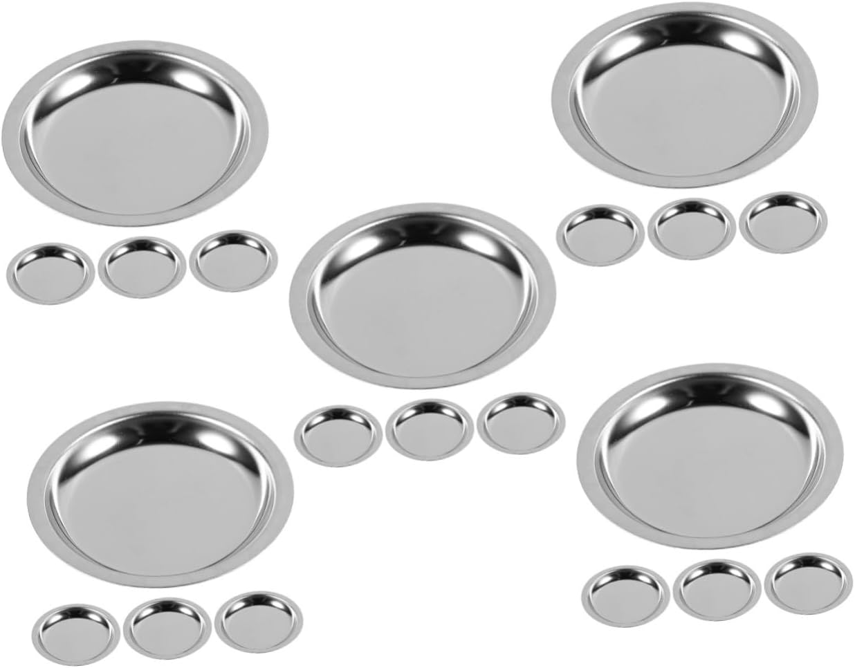 KICHOUSE 20pcs Stainless Steel Round Tea Bag Holders Small Saucers for Tea Cups Practical Utensil Organizer Convenient and Stylish