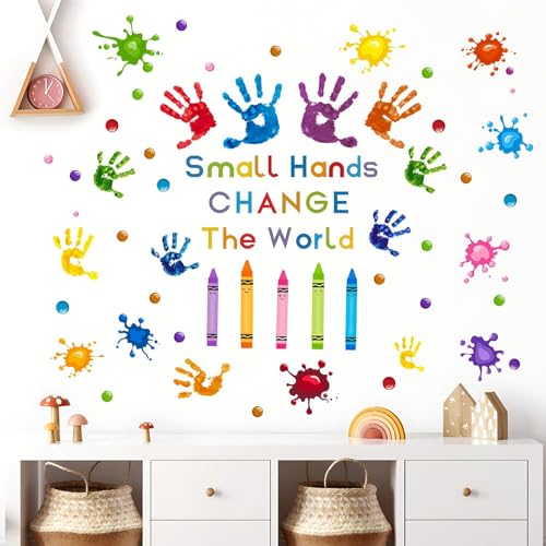 Nurila Wandtattoo Kinderzimmer, Wandsticker Kinderzimmer-Kleine Hände Verändern Die Welt 30 * 60cm Mädchen Kinder Kinderzimmer Schlafzimmer DIY Wandaufkleber für Junge Mädchen Schlafzimmer Wanddeko Nurila Wandtattoo Kinderzimmer, Wandsticker Kinderzimmer-Kleine Hände Verändern Die Welt 30 * 60cm Mädchen Kinder Kinderzimmer Schlafzimmer DIY Wandaufkleber für Junge Mädchen Schlafzimmer Wanddeko