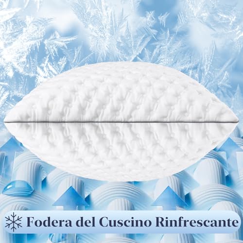 BedStory Bettkissen 50 x 80 cm - geschredderter Memory-Schaum und Faser mit verstellbarer Füllung, weich und atmungsaktiv zum Schlafen, Bezug waschbar
