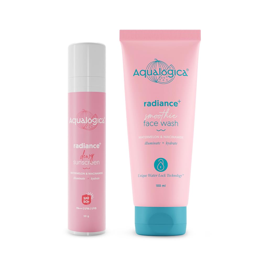 Aqualogica Radiance+ Cleanse & Protect Combo (Face Wash - 100g + Sunscreen -