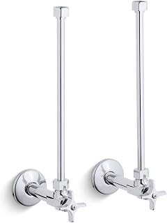KOHLER Pair 1/2-in NPT angle supplies with stop, cross handle and annealed vertical tube