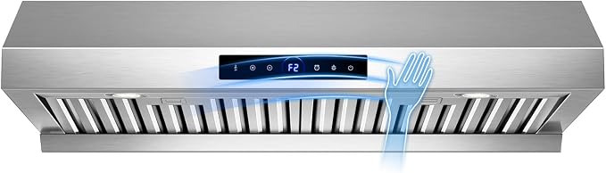 30 Inch Under Cabinet Range Hood 1200 CFM, Sloping Design