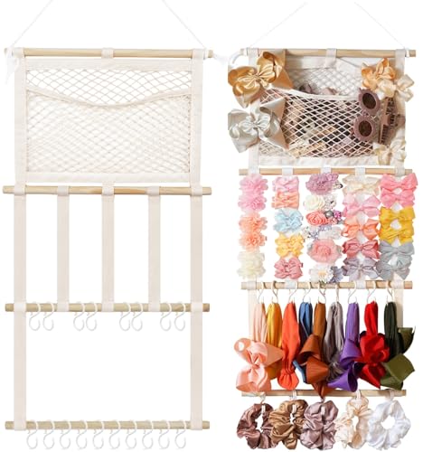 Image of kangaroo Headband Holder Hair Bows Organizer,Large Capacity Bow Holder Hair Accessories Wall Hanging Organizer for Toddler Baby Girl Nursery Room Decor
