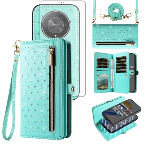 Coque Honor Magic 6 Lite avec bandoulière et portefeuille