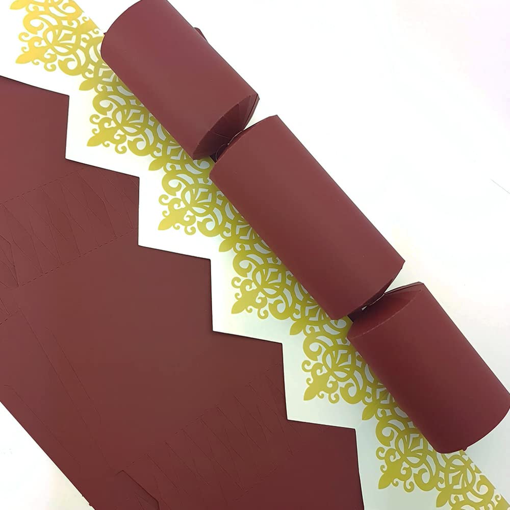 Bespoke by Crafty Capers Burgundy Red | Craft Kit to Make 8 Large DIY Crackers | Eco Recyclable