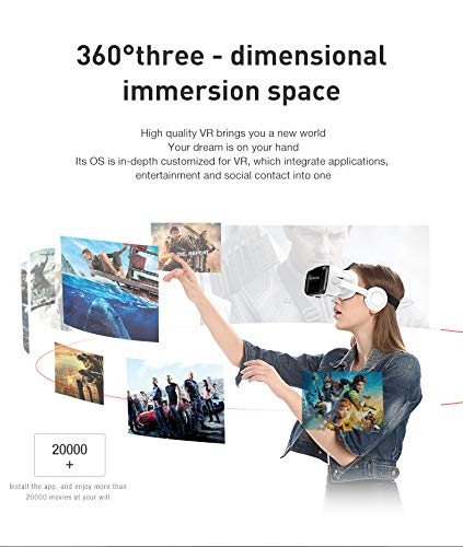 3D VR Headset Compatible for iPhone 15 16 pro Max Mini X R 11 12 Samsung 4.7-6.7" Android Cellphone, Virtual Reality VR Glasses for Movies & Video Games IMAX with Remote Controller - Image 5