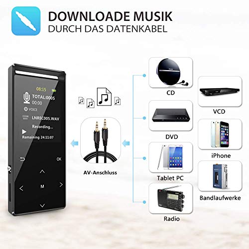 MusRun lettore MP3, 32GB lettore mp3 con Bluetooth...