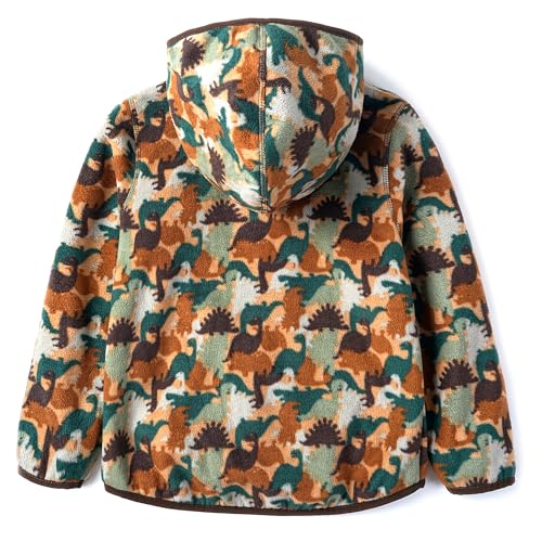 Image of Boys Girls Polar Fleece Jacket with Hood Toddler Coat 2-12 Years | Soft Full Sherpa Fleece Lining, Anti-Pilling, Mid-Weight, Easy Zip-Up, Hooded Design, Hand-Warm Pockets, Elastic Cuffs & Hem