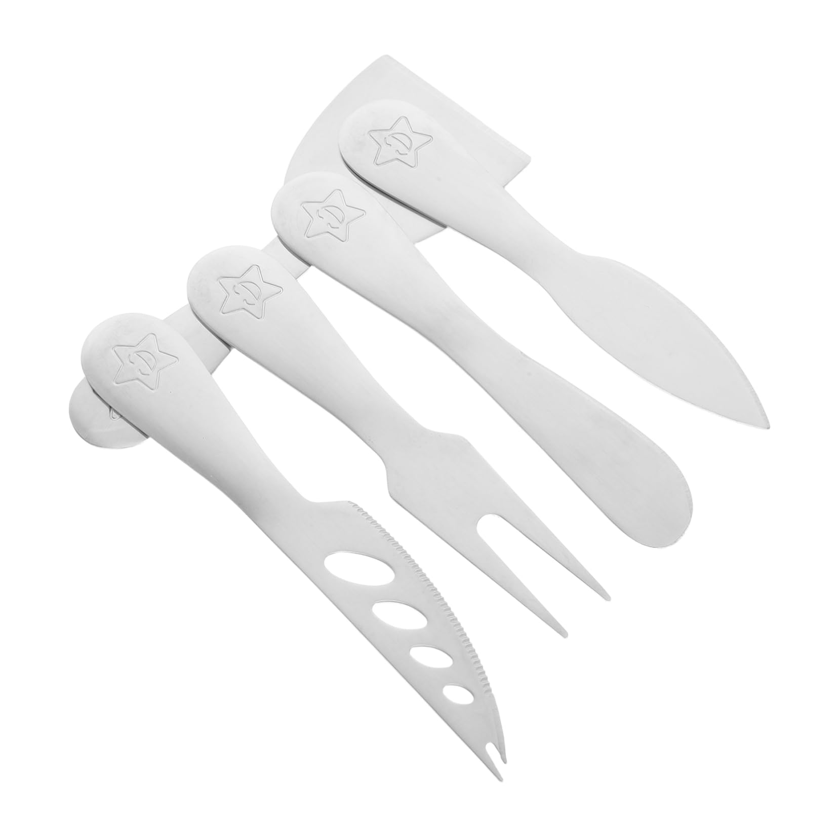 Cabilock 5Pcs Stainless Steel Cheese Knife Versatile Cheese Tools for Easy Butter Spreading and Cheese Slicing for Dinners Picnics and Charcuterie Boards