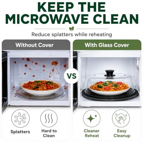 Image of 2 in 1 EZMO 10-Inch Glass Microwave Splatter Cover for Food with Silicone Mat