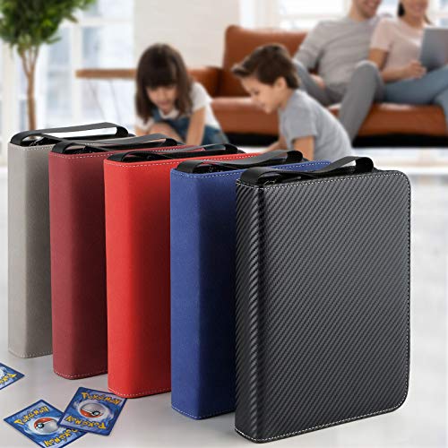 720 Pockets Large Baseball Card Binder Leather, Trading Card Binder Holder Carrying Case, Cards Protector Sleeves Compatible with Pokemon, TCG, Skylanders, Top Trumps, Football Sports Cards, Burgundy - Thumbnail 7