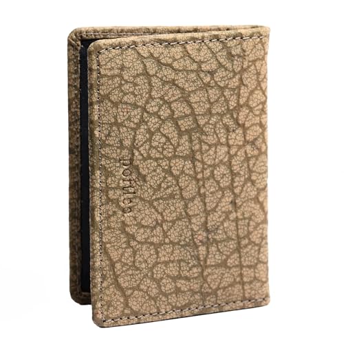 Image of Portlee Genuine Leather Bifold Slim Stylish Credit Debit ATM Card Holder Wallet for Men Women with Gift Box (Greenish Black)