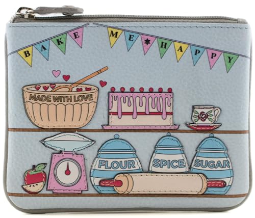 Porte-monnaie en cuir Mala Leather Bake Me Happy gris idée cadeau protection RFID