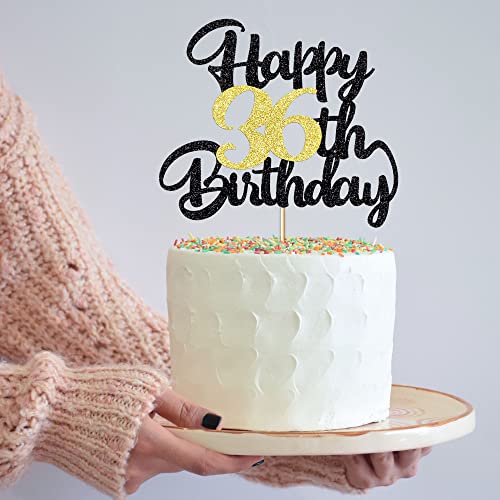 Image of 36th Happy birthday cake topper party decoration gift plugin | Cheers to 36 Years,36 & Fabulous /Hello 36th Legend since Awesome since1990 Straight Outta Party Decoration Gift Plugin