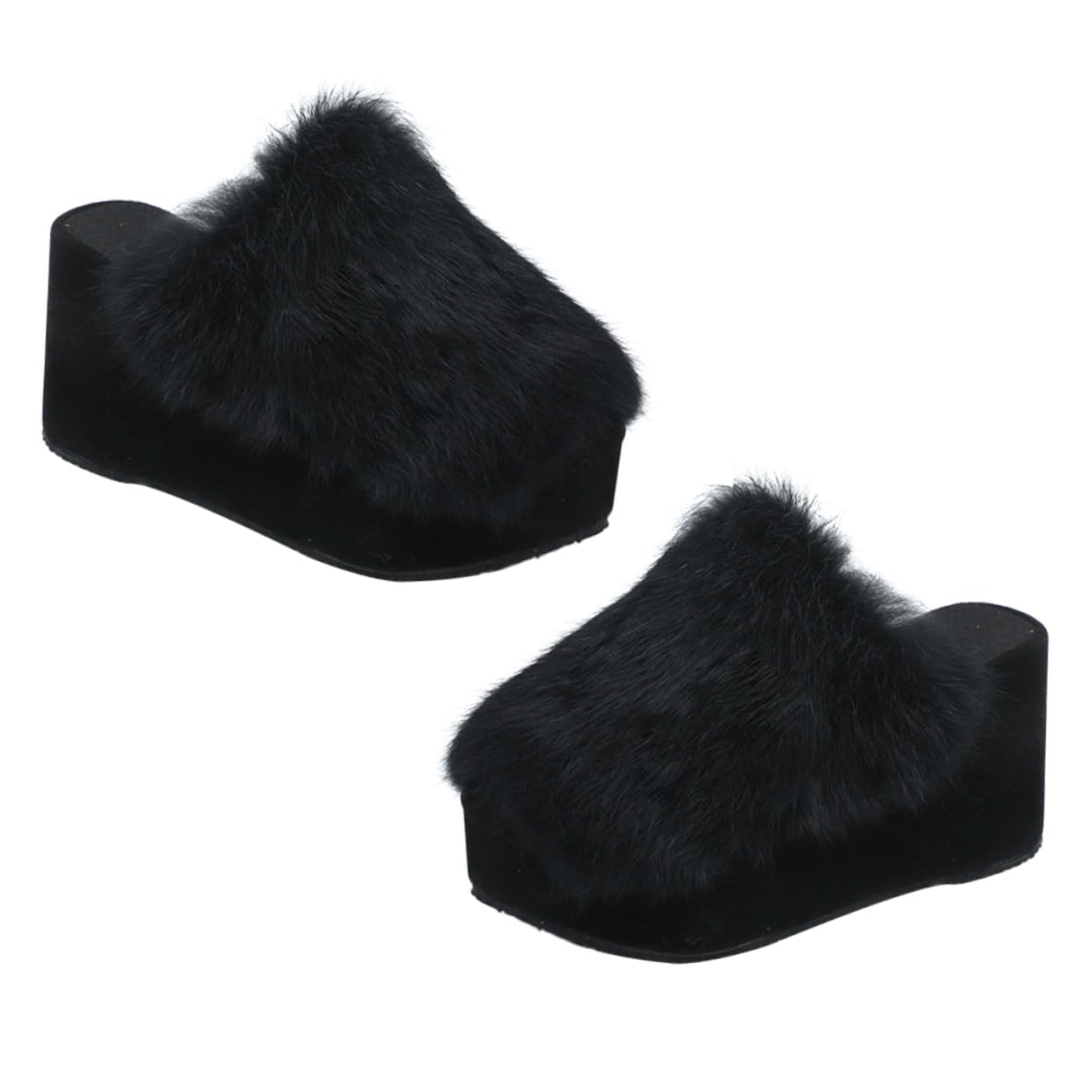 Healvian Pantuflas de Suela Gruesa Negras Talla 36 para Mujer 1 Par