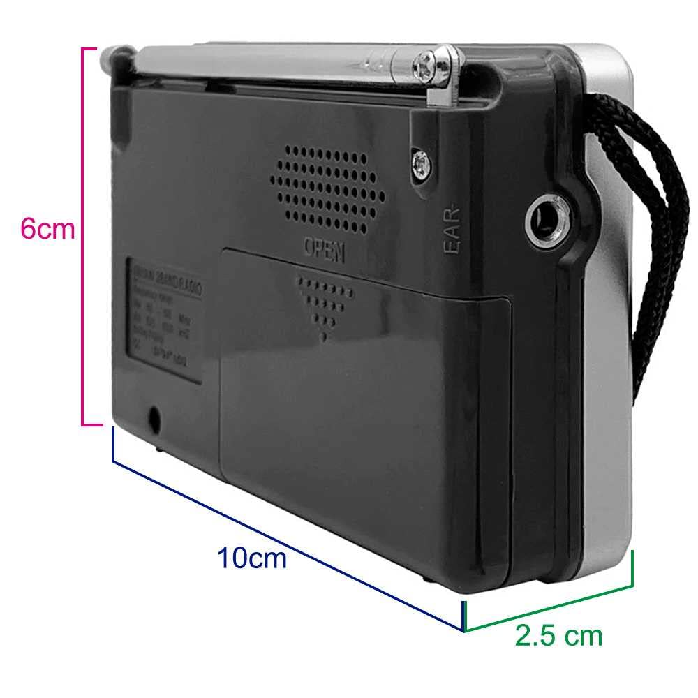OcioDual Radio de Mano BC-R2048 Analógica Mini Sintonizador Am/FM Altavoz Integrado Conector para Auriculares Jack 3.5mm — view 3