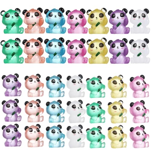 Mini pandas phosphorescents multicolores déco pot de fleur balcon - 2