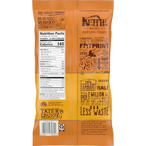 Image of Kettle Brand Potato Chips, Honey Dijon Bags, 5 Ounce (Pack of 15)
