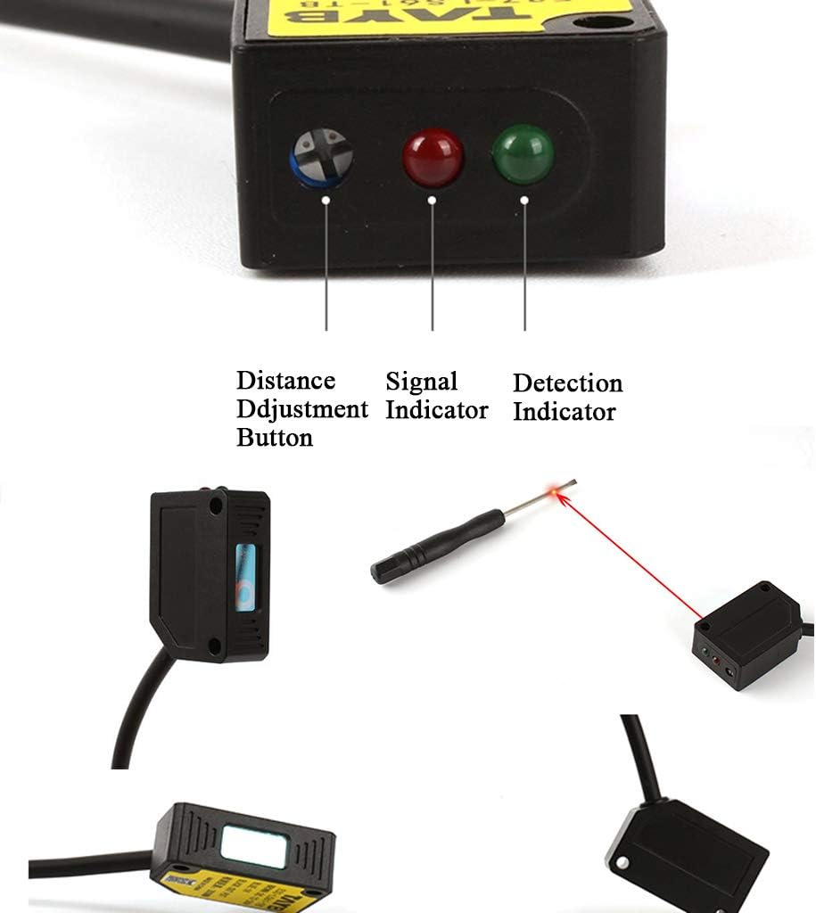 Taidacent Laser Diffuse Reflection Photoelectric Switch Object Detection Photoelectric Sensors E3Z-LS61 Detection Distance Adjustable 300mm