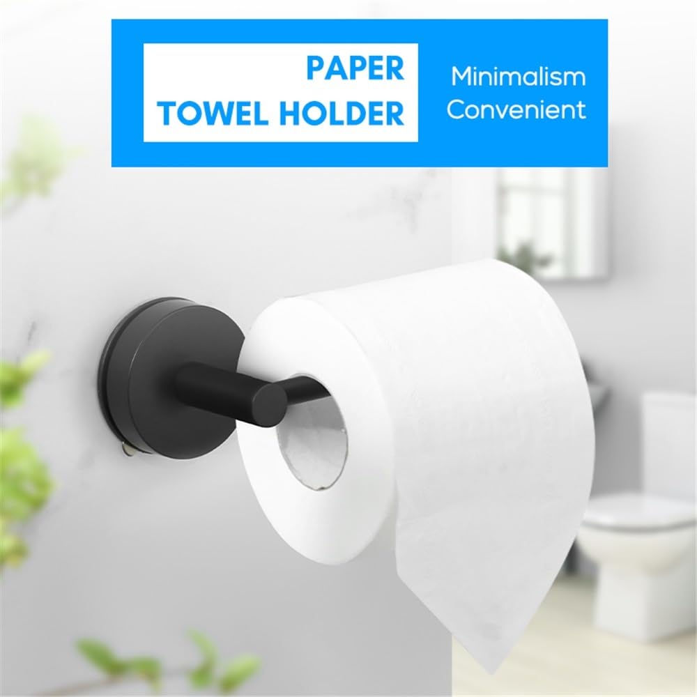Portasciugamani di carta igienica Portasciugamani da parete per armadietto da cucina in acciaio inossidabile Portarotolo di carta Accessori per il bagno Accessori da cucina (Nero)