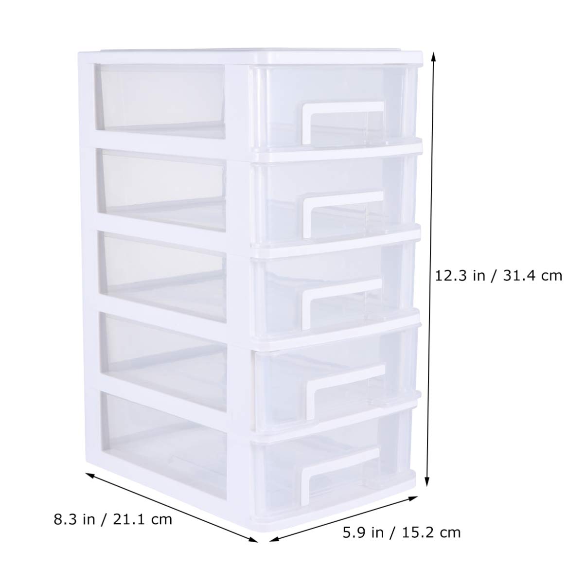 PATKAW Multifunctional Five-Layer Storage Cabinet, 8.3x5.9x12.24in, 5 Drawer Organizer, White PP