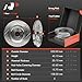 A-Premium 12.59 in (320 mm) Rear Drilled and Slotted Disc Brake Rotors + Ceramic Pads Kit Compatible with Select Volvo Models - XC90 2016 2017 2018 2019, 6-PC Set
