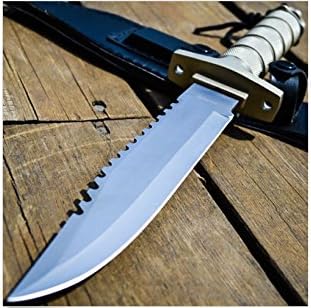 survival 12" Tactical Rambo Hunting Fixed Blade Knife Army Bowie w/Sheath