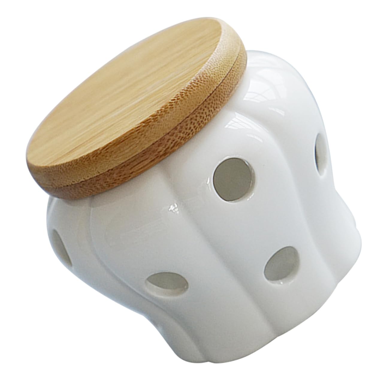 COLLBATH Hollow Garlic Keeper Reusable Ceramic Garlic Holder Garlic Storage Container Garlic Keepers Drying Garlic Storage Jar