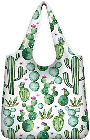 Pizding Reusable Grocery Bags Black Cat Design Eco-Friendly Produce Bags Foldable Collapsible Large Storage Tote Bags Box for Clothes, Toys, Shoes and Picnic