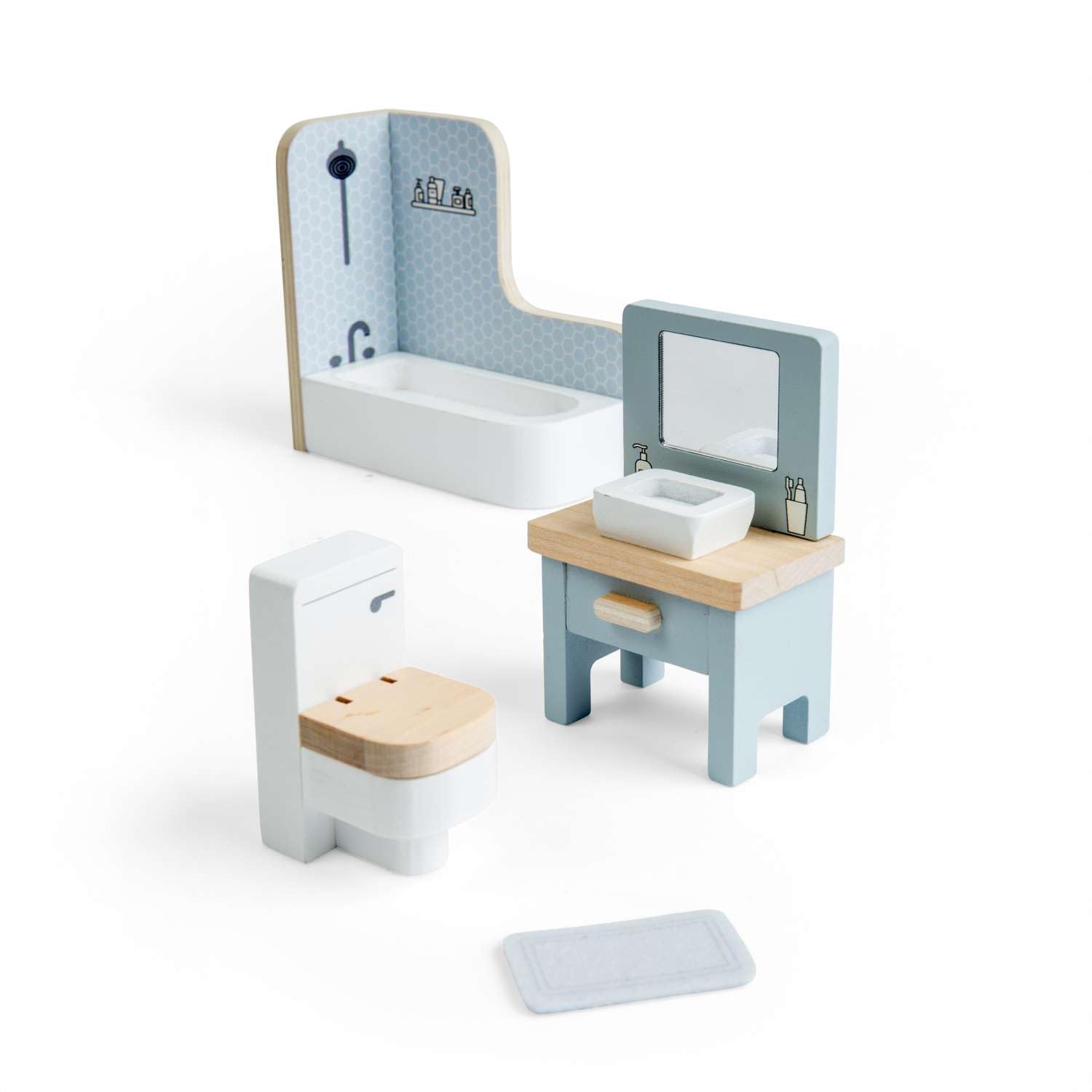 Bigjigs Toys Bathroom Set, Blue - Image 2