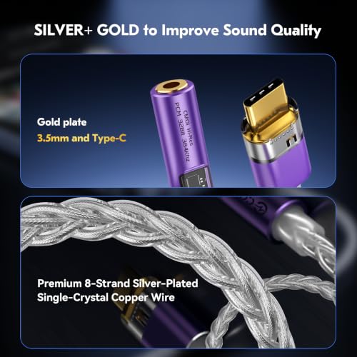Image of 2026 USB C DAC Audio Adapter with Headphone Amplifier, USB C to 3.5mm Audio Adapter for Wired Headphones, Hi-Res Type C DAC Compatible with iPhone 15, Android, Laptop & Tablet