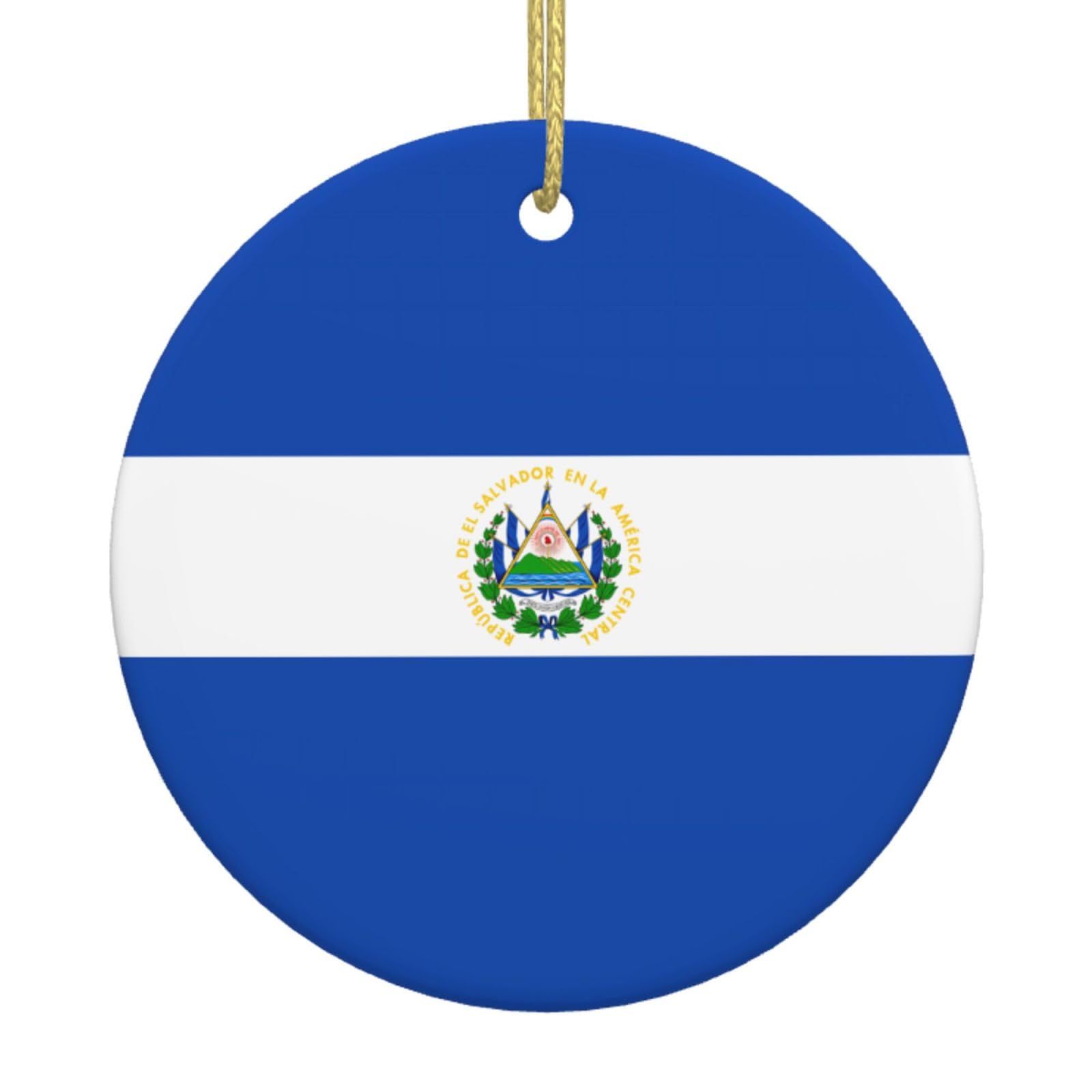 El Salvador Printed Christmas Tree Ceramic Ornaments Holiday Decoration Christmas Unique Pendant for Christmas Party