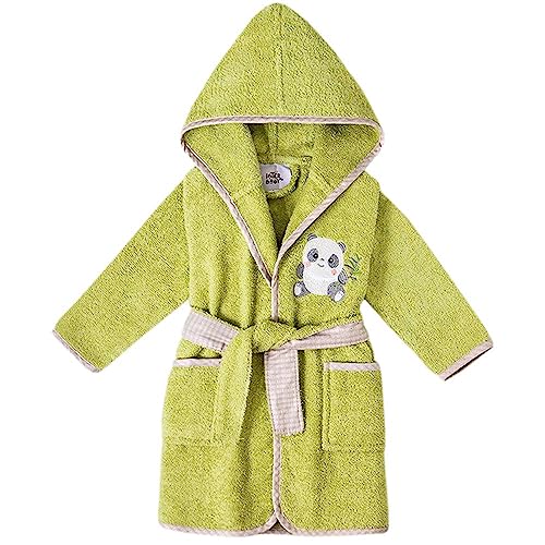 Peignoir enfant vert pistache idéal pour réchauffer les petits de 2 à 4 ans après la piscine