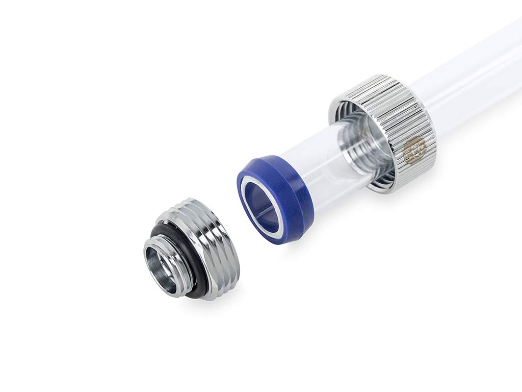 Bitspower Touchaqua Advanced G1/4" ajuste de apriete para tubo rígido de 14 mm OD, color plateado glorioso, paquete de 2