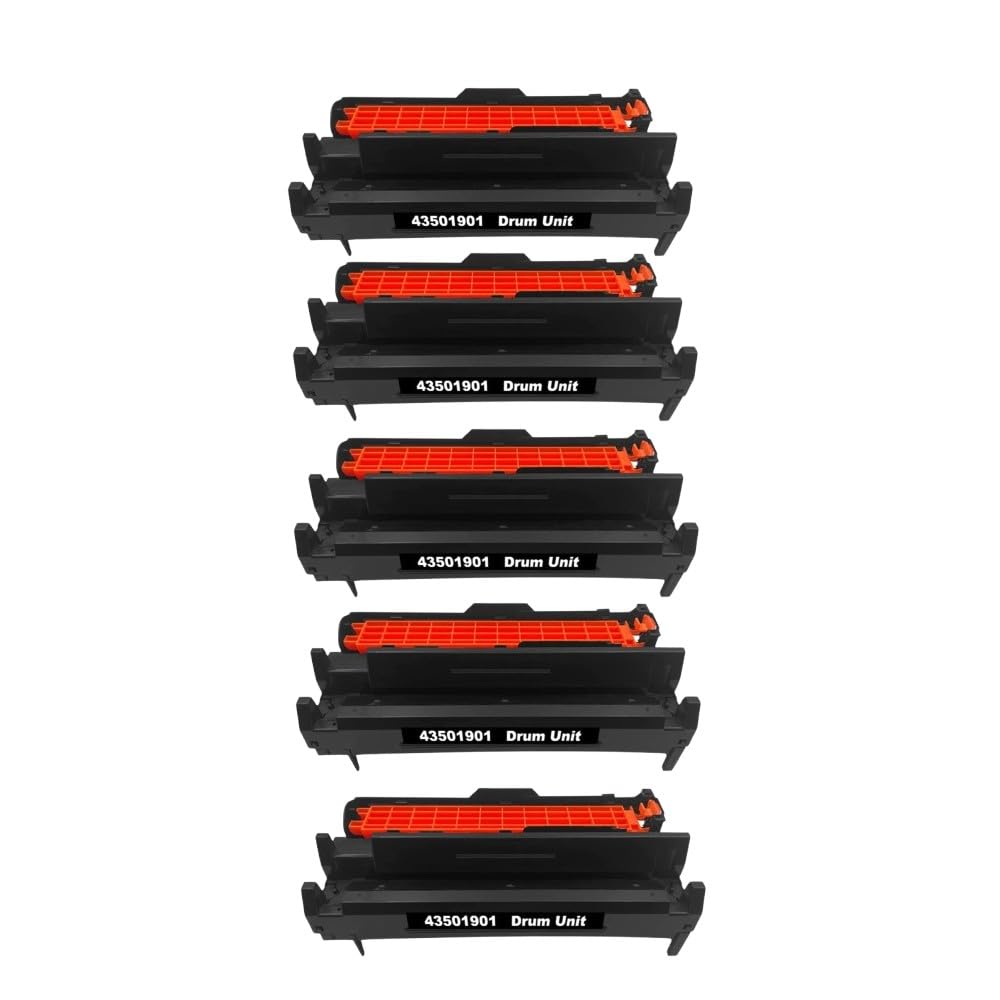 Compatible Drum Unit Replacement for Okidata 43501901 Black Drum Unit (25K YLD) for use in B4400, 4400n, 4500, 4500n, 4550, 4550n, 4600, 4600n, 4600nPS, 4600PS (5 Pack)