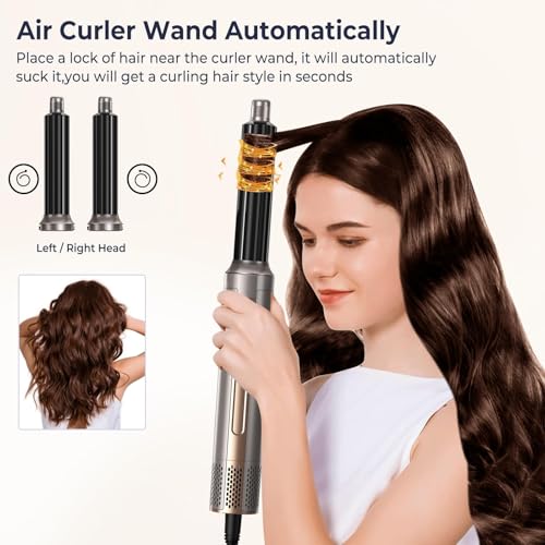 Image of Hair Dryer Brush 6 in 1, Blow Dryer Brush Set with Air Curler Wrap Hair Styler, Negative Ionic Blow Dry Brush, Detachable Hair Tool for Curling, Volumizer,Straightener,Drying