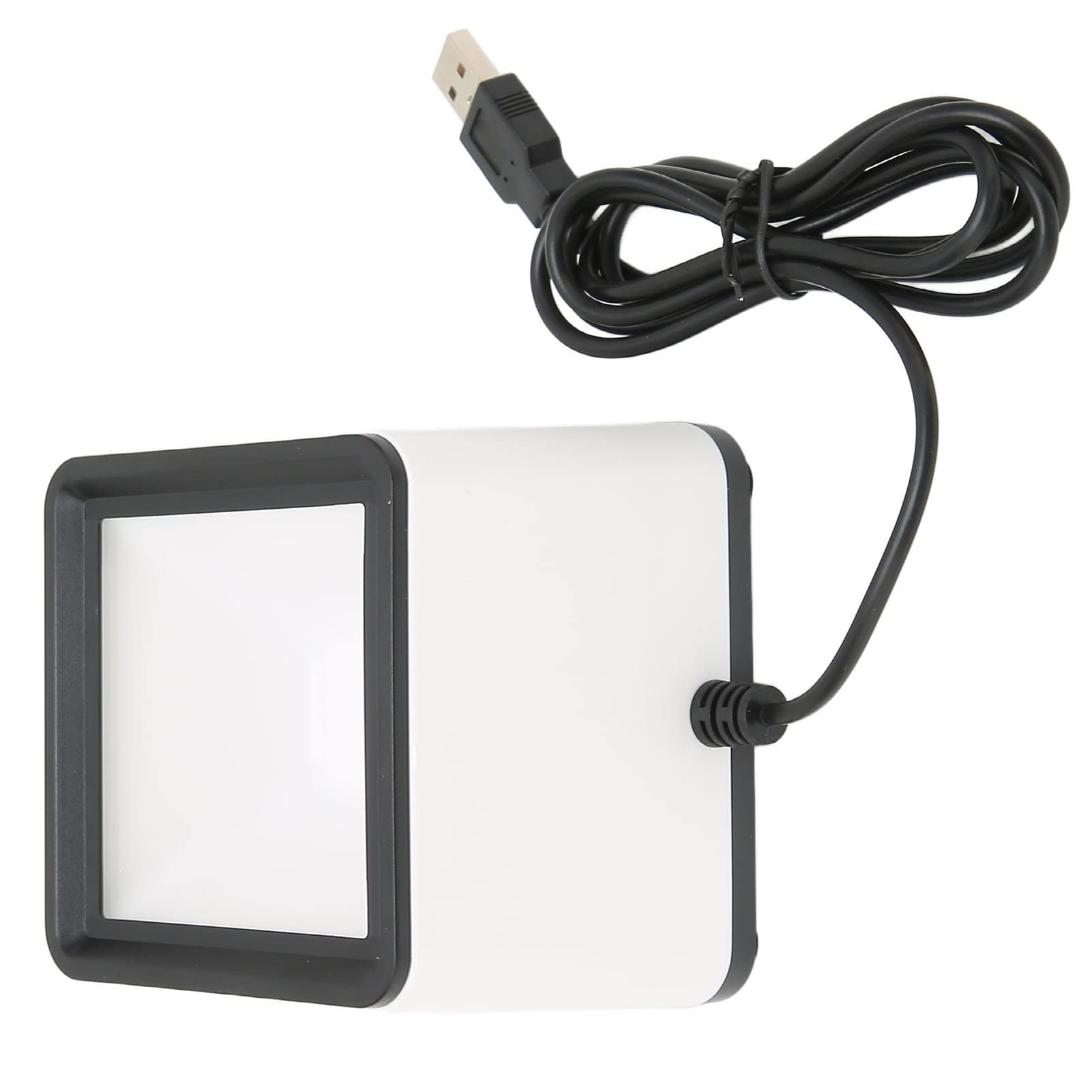Goshyda Escáner de Código de Barras 2D 1D QR, Escáner de Lector de Código de Barras Automático de Escritorio con Cable USB, Escáner de Código de Barras de Pago Móvil de Escritorio Manos
