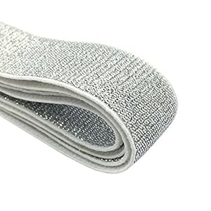 iCraft Glitzer Elastisches Band Silber 2,7m