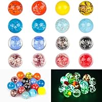 HAKACC 16PCS Marbles Assorted Colors, Glass Marbles Bulk Decorative Glass Pebbles for Kid Storage Game Gift 1.6 cm