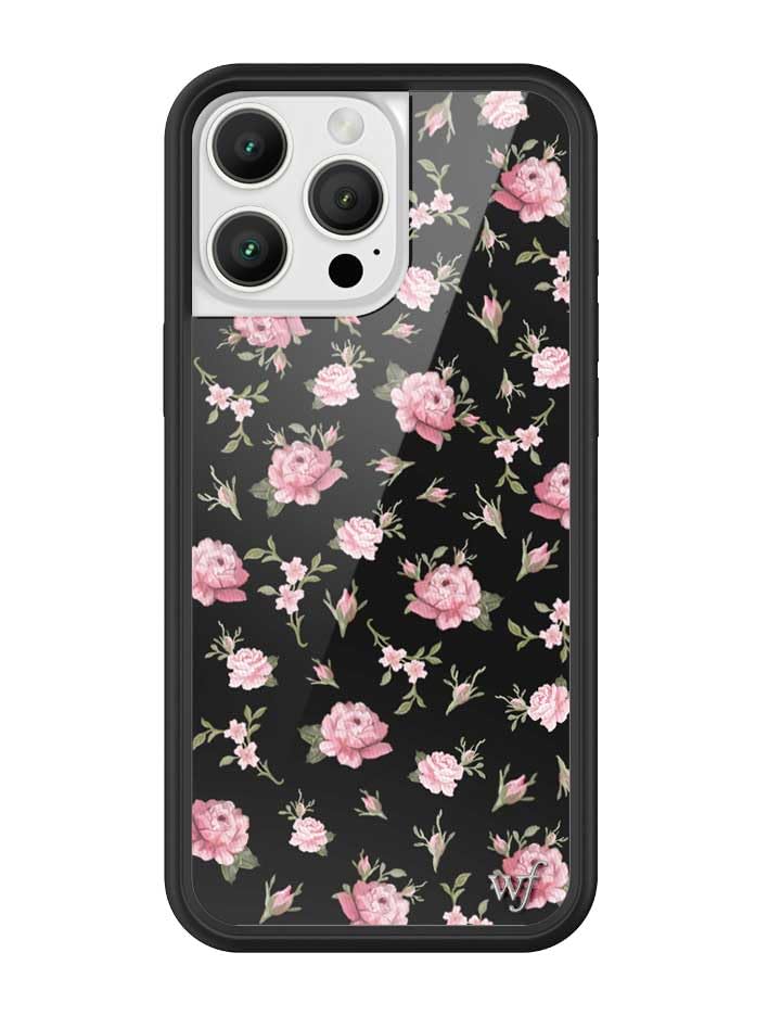 Image of Wildflower Cases - Compatible with iPhone 16 Pro Max | Protective Bumper, 6.5ft Drop Test Certified, Women Owned Small Business | Black and Pink Floral