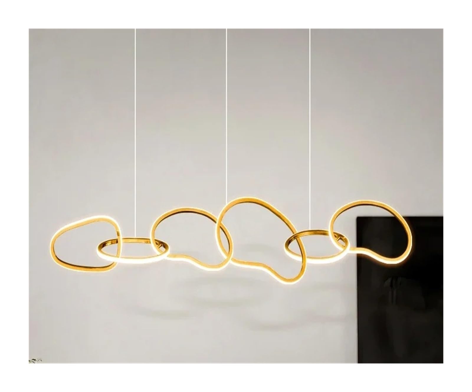RRJJ Modern Gold Dine Dining Room Chandelier Indoor Lighting Ceiling Lamp Hanging Light Fixture Pendant Lights Lamps Compatible with Living Room,Led Ceiling Pendant Lamp