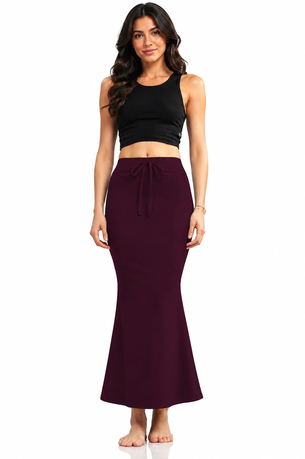 Women's Lycra Shapewear Petticoat -Blue-F-S | Saree Shapewear for Slim Look & Comfort-picture-55