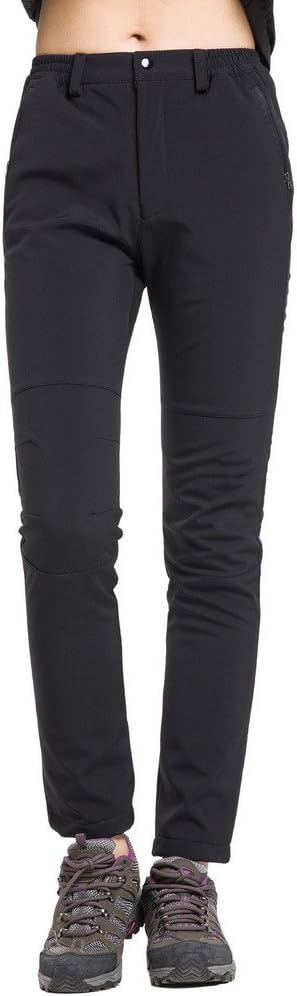 Aufgevals Women's Outdoor Camping & Hiking Waterproof Fleece Snow Ski Pants(XS,Black) - Image 4