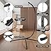 Elevon Hammock Chair Stand Only, Hanging Hammock Swing Stand for Outside with Buckle and Spring Hook, 400lb Capacity Heavy Duty Steel C-Stand with Stable Base for Egg Chair Outdoor Indoor (Black)