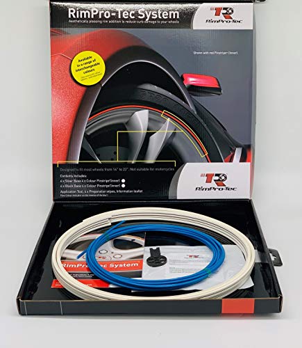 RimPro-Tec Rim Protector for Car Wheels Rim Saver Includes 1 White Base, 1 Blue Pinstripe for 4 Wheels, 4 Wipes, 1 Leaflet, 1 Application Tool Rim Covers Rim Guards for Car Wheel Rim Protectors RimPro-Tec Rim Protector for Car Wheels Rim Saver Includes 1 White Base, 1 Blue Pinstripe for 4 Wheels, 4 Wipes, 1 Leaflet, 1 Application Tool Rim Covers Rim Guards for Car Wheel Rim Protectors