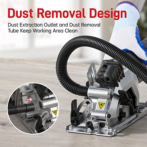 Xixian Mini Circular Saw 4.8Amp 4-1/2 Inch Compact Circular Saw 3700Rpm Electric Circular Saws With Cutting Guide For Wood Tile And Plastic Cuts Grey Us #TOP6