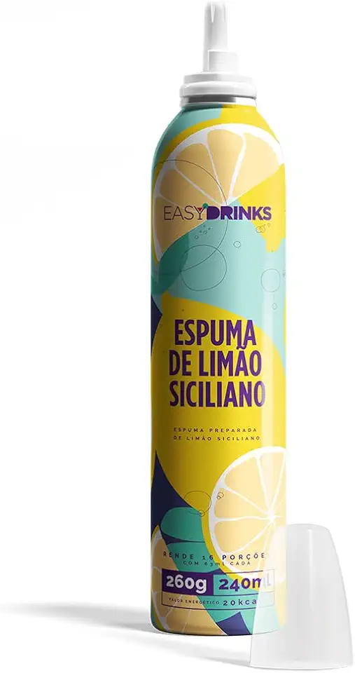 Easy Drinks - Spray de espuma para drinks Limão Siciliano (Gin Tônica e Caipirinhas)